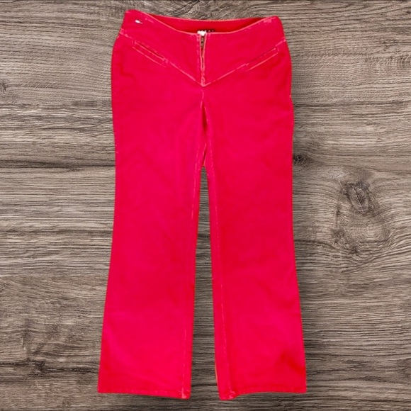 TOMMY JEANS Red Hot Retro Hip-hugger Corduroy Pants Size 5 - Picture 1 of 9